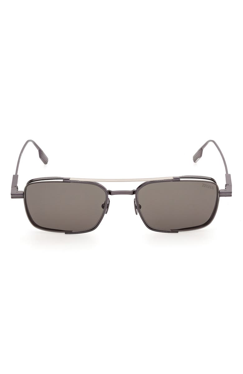 ZEGNA 54mm Rectangular Sunglasses, Main, color, 