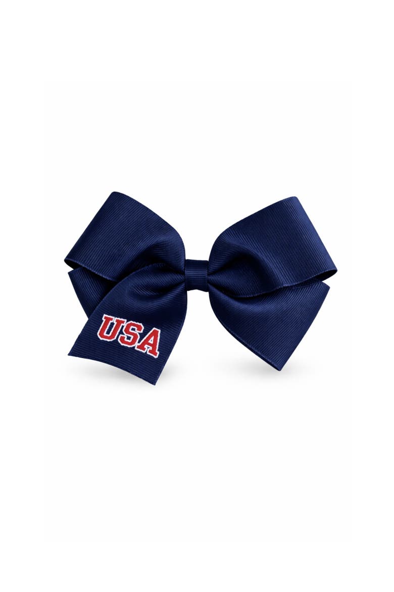 USA Hair Bow, Main, color, Navy Blue