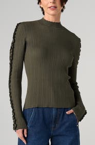 Liverpool Los Angeles Mock Neck Rib Sweater