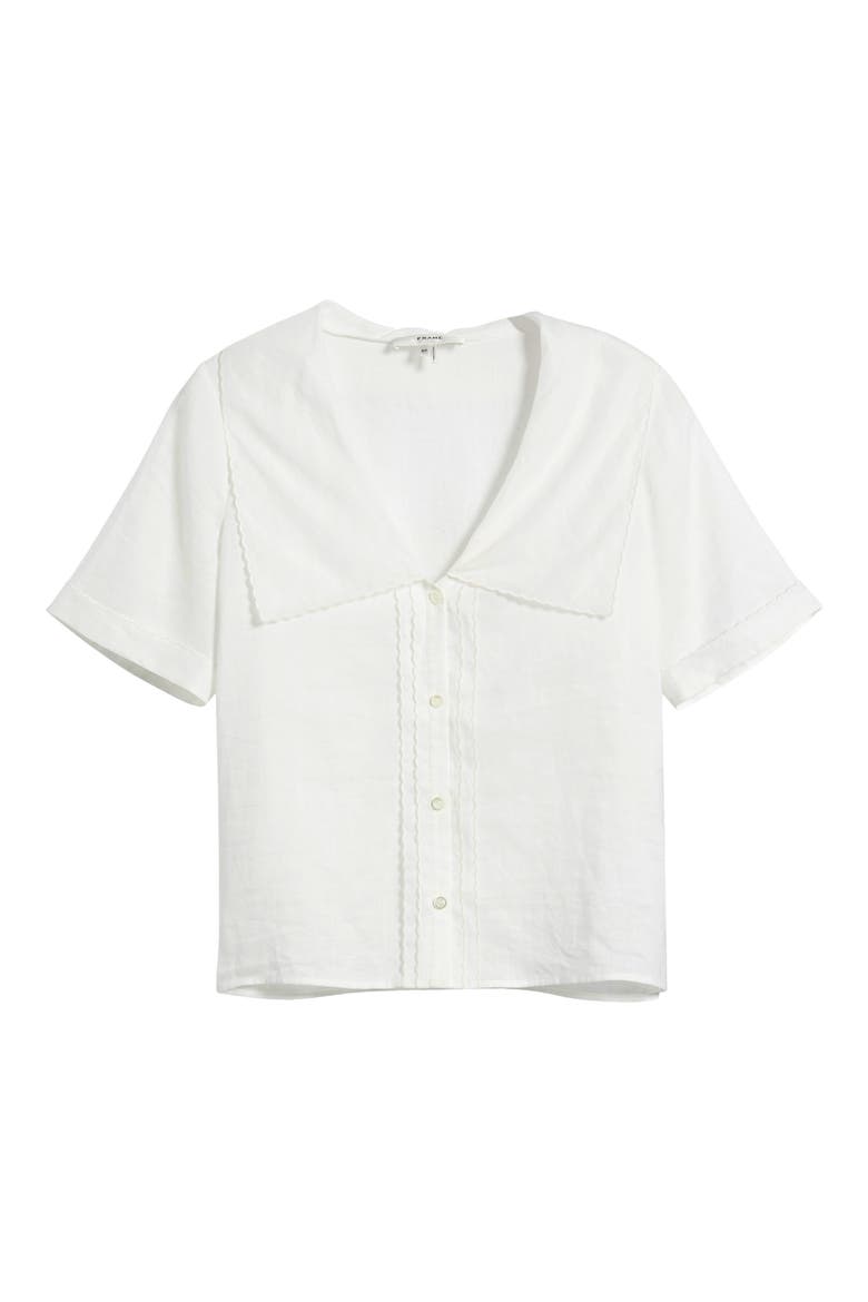 The Sailor Button-Up Top, Alternate, color, WHITE