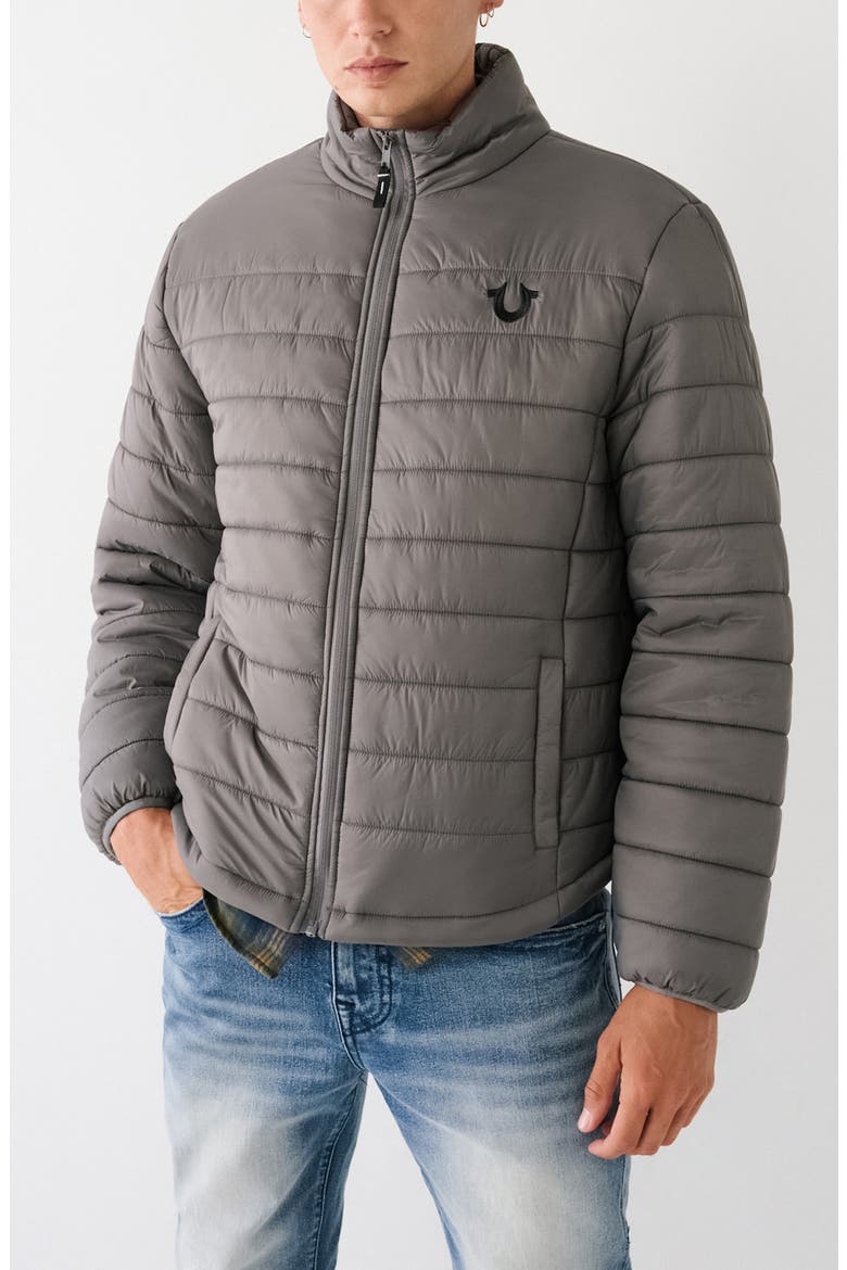 Long Sleeve Puffer Jacket, Main, color, GRANITE GRAY