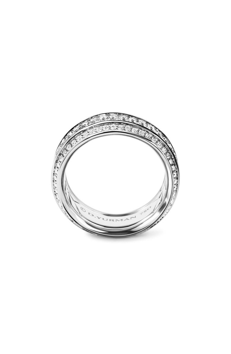David Yurman Beveled Pave Diamond Band Ring, Alternate, color, White Gold/ Diamond