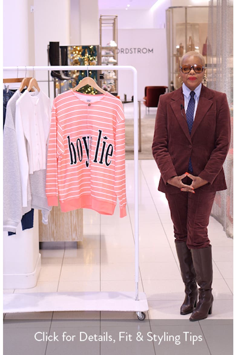 Sweet As Candy Stripe Cotton Blend Crewneck Top video