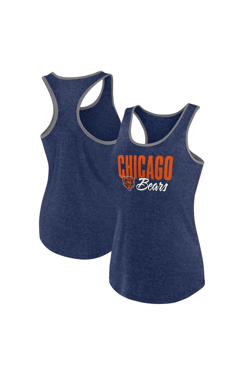 FANATICS Women's Fanatics Branded Heather Navy Chicago Bears Plus Size Fuel Tank Top, Alternate, color, 