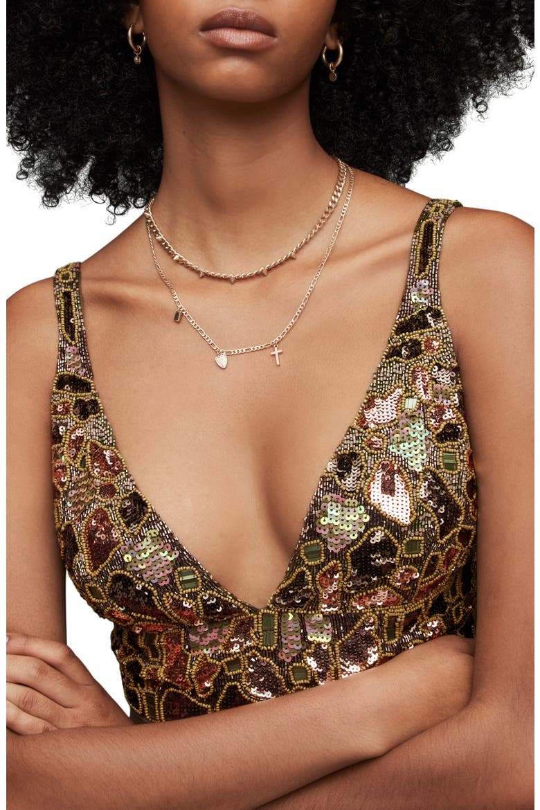 Sequin Beaded Bralette Top, Alternate, color, KHAKI GREEN