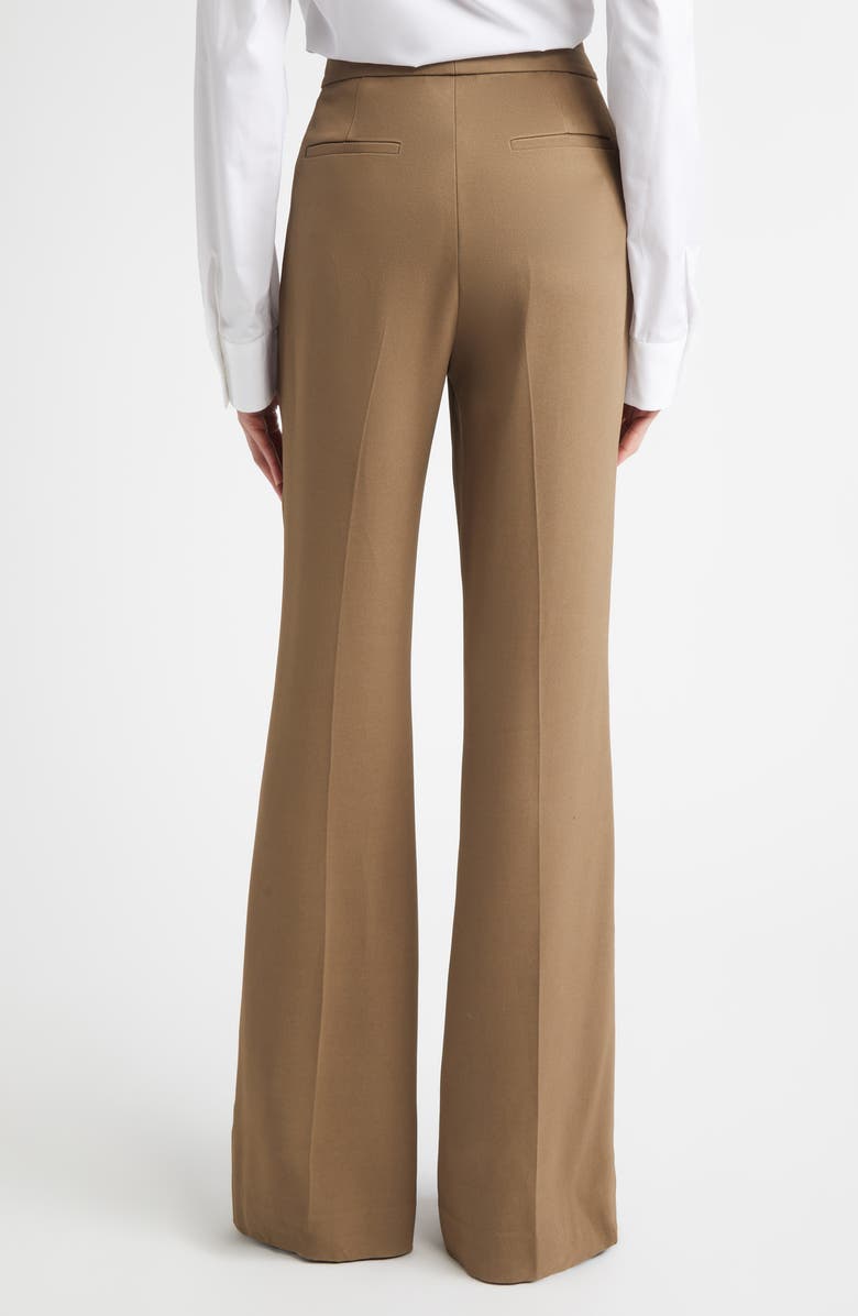 ST. JOHN Stretch Crepe Flare Leg Pants, Alternate, color, Truffle