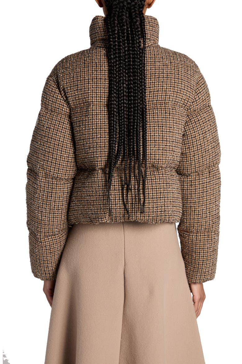 Seboune Houndstooth Down Jacket, Alternate, color, BEIGE