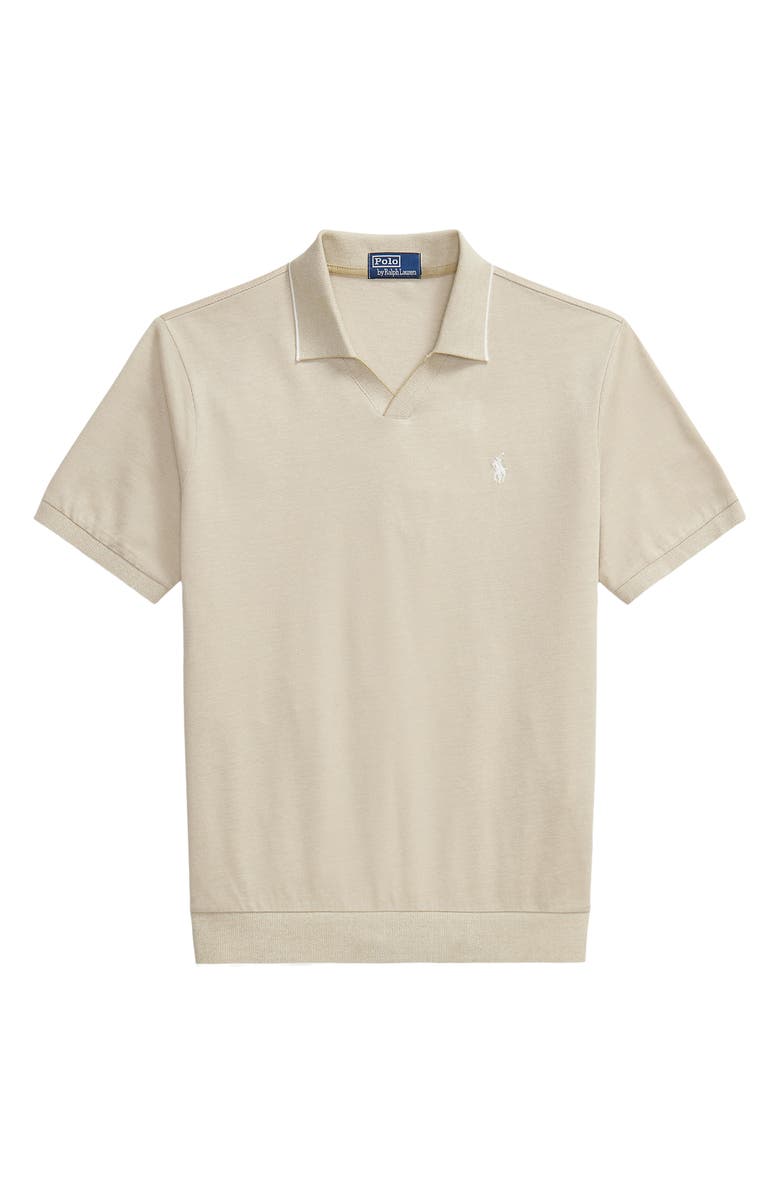 Polo Ralph Lauren Jacquard Mesh Polo Shirt, Alternate, color, Beige