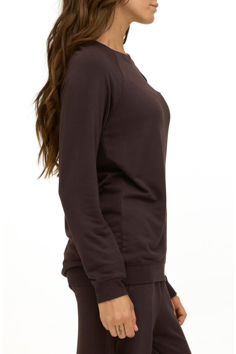 Priscilla Feather Fleece Sweatshirt, Alternate, color, COCOA