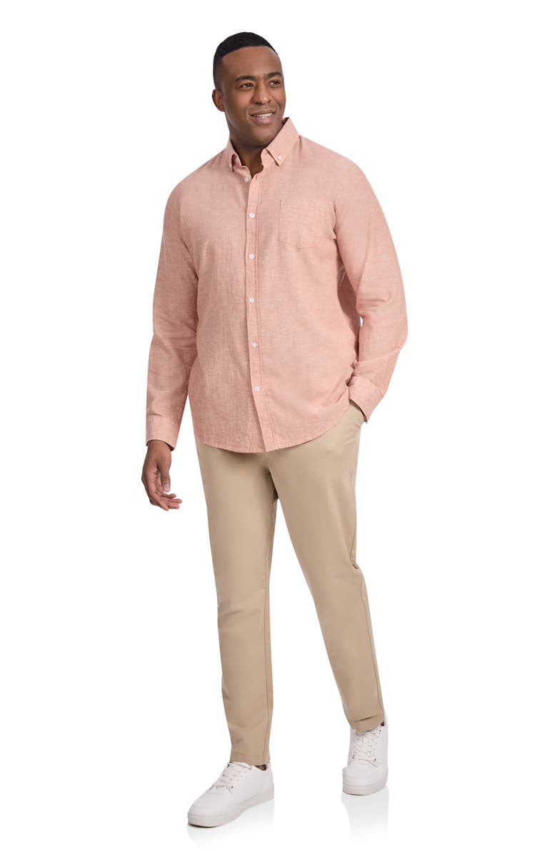 Johnny Bigg Regular Fit Serge Linen & Cotton Button-Down Shirt, Alternate, color, 