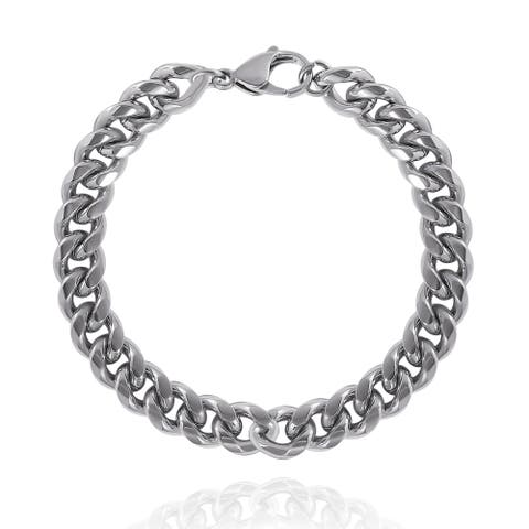 Silver-Tone Curb Chain Bracelet