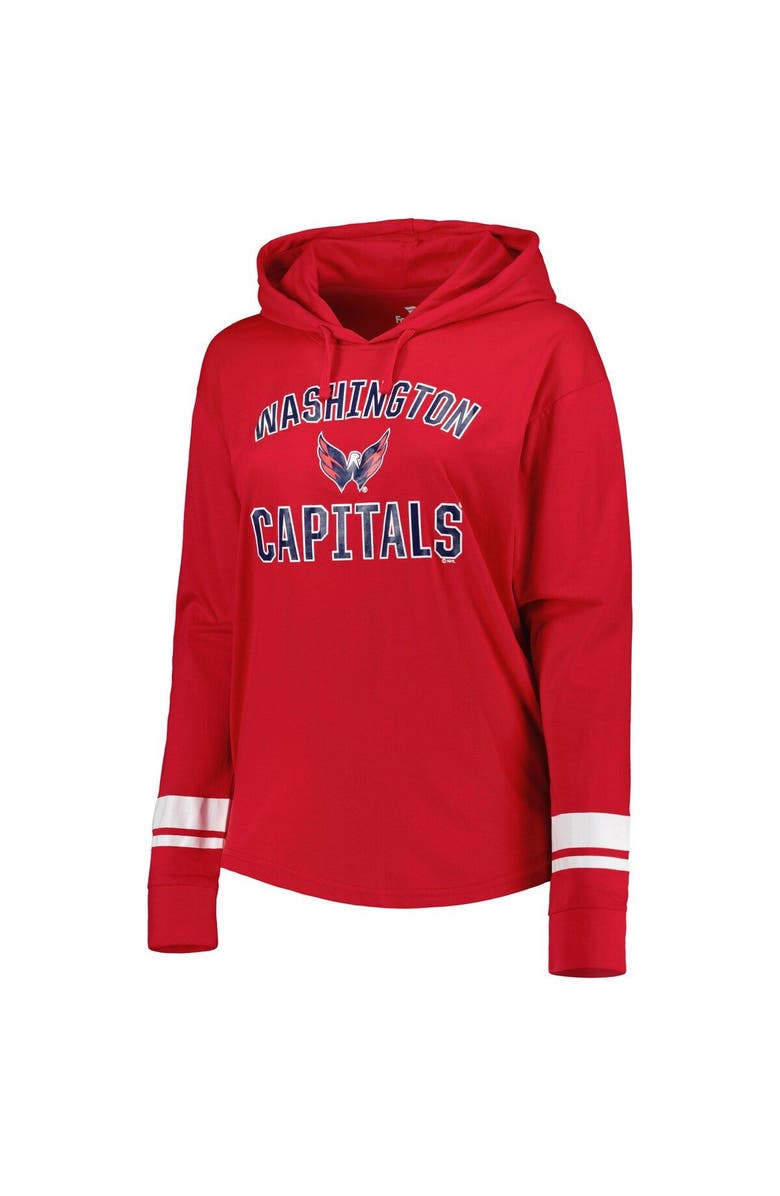 PROFILE Women's Red Washington Capitals Colorblock Pullover Hoodie Jacket, Alternate, color,