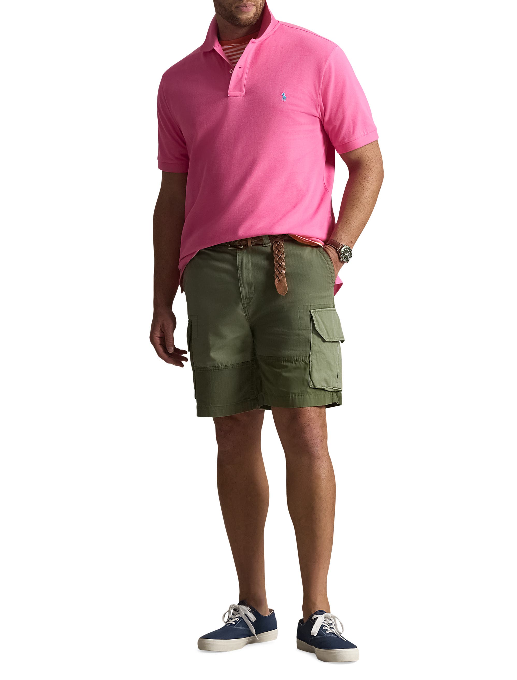 Мужские рубашки Polo Ralph Lauren Big & Tall Mesh Polo Shirt — фото 3