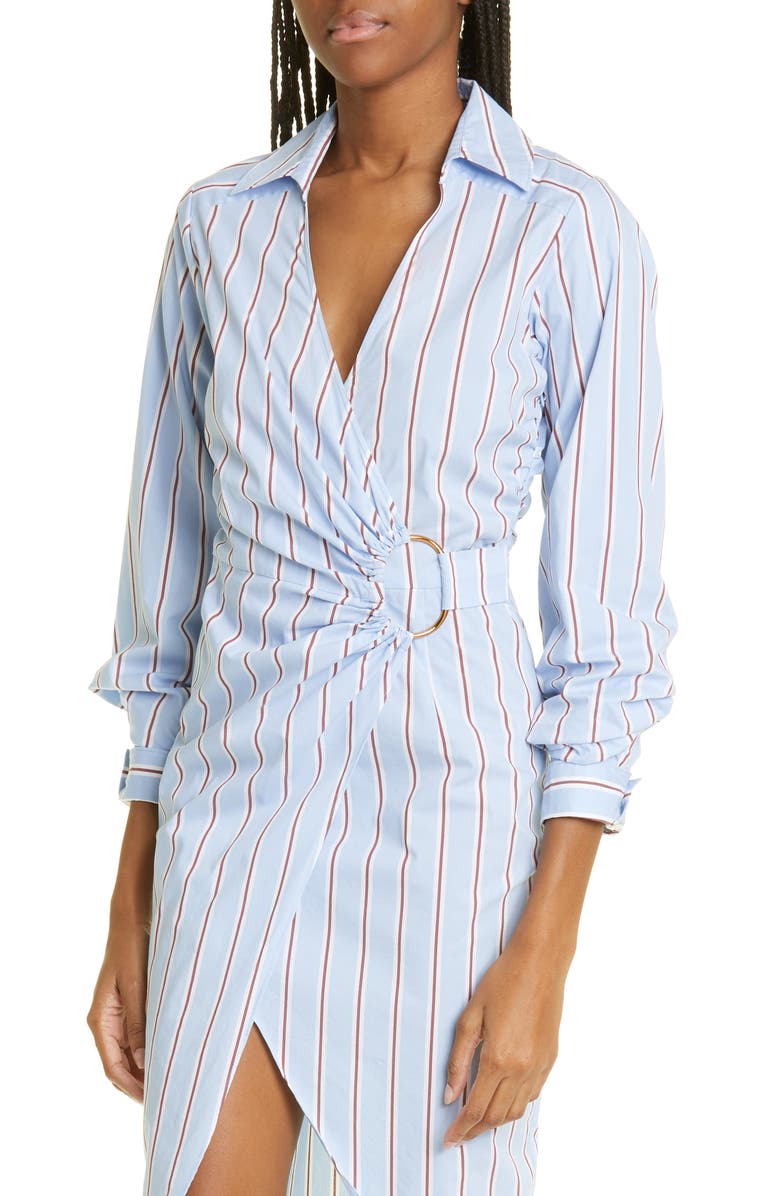 Veronica Beard Afton Stripe Cotton Blend Shirtdress, Alternate, color,