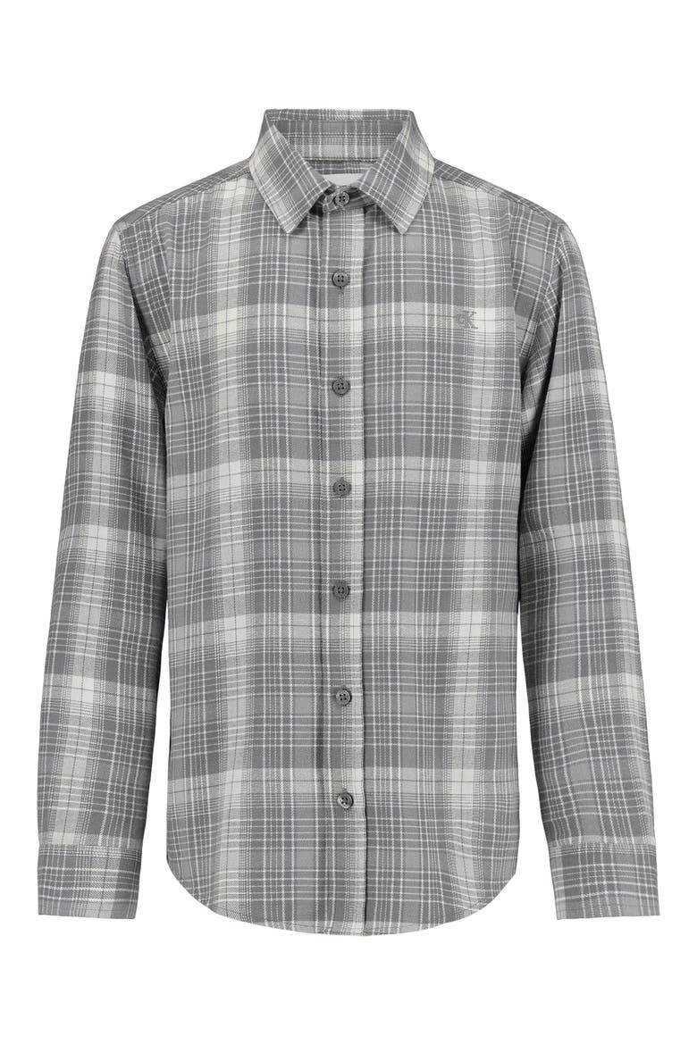 Kids' Plaid Cotton Flannel Shirt, Main, color, CASTLEROCK