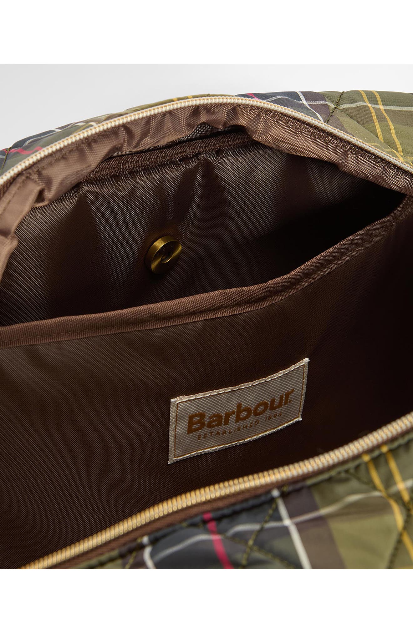 Barbour Wetherham Tartan Quilted Travel Bag, Alternate, color, Classic Tartan