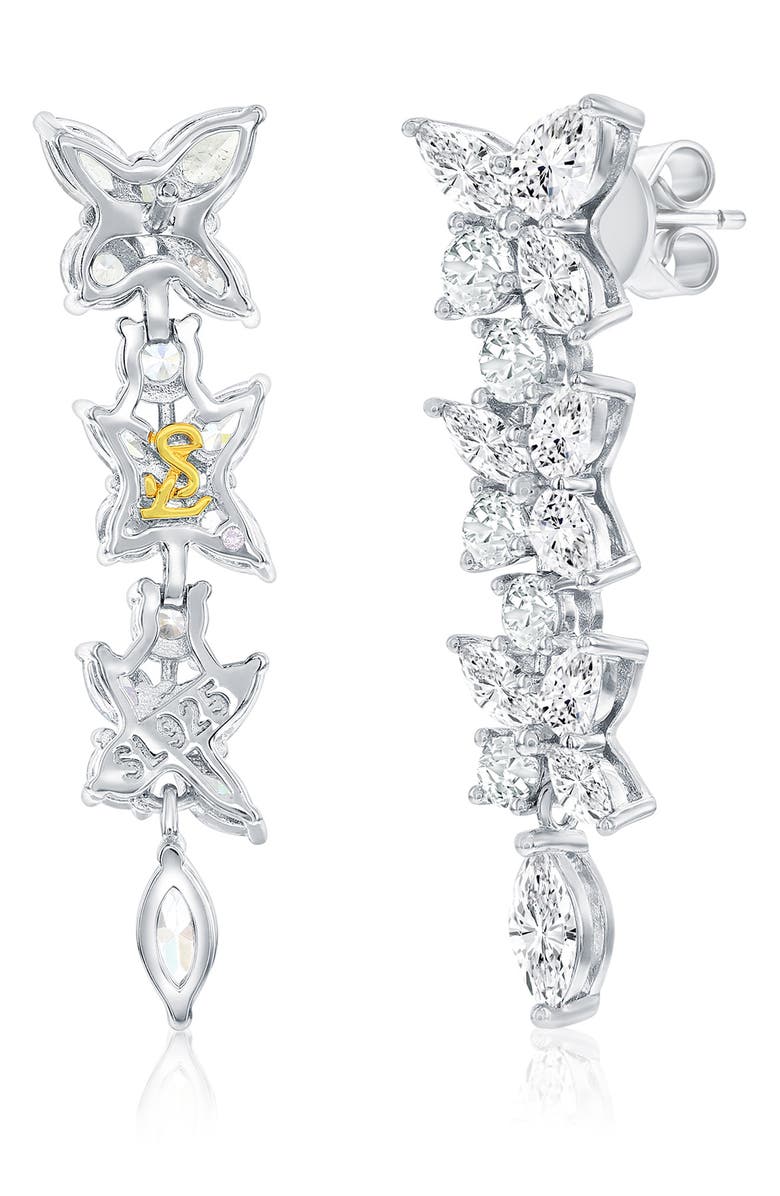 SUZY LEVIAN Gala Dangle Drop Earrings, Alternate, color, White