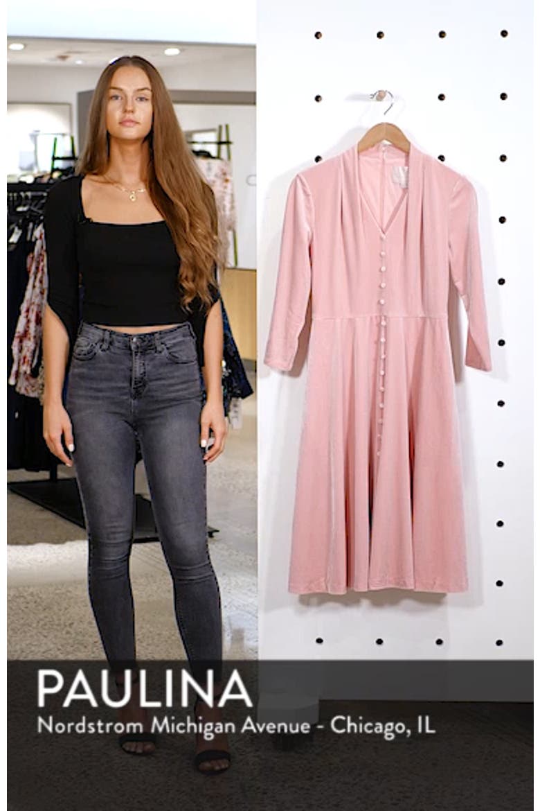 Joy Button Front Velvet Dress video