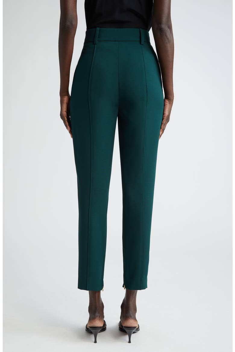 High Waist Stretch Cady Ankle Pants, Alternate, color, SPRUCE