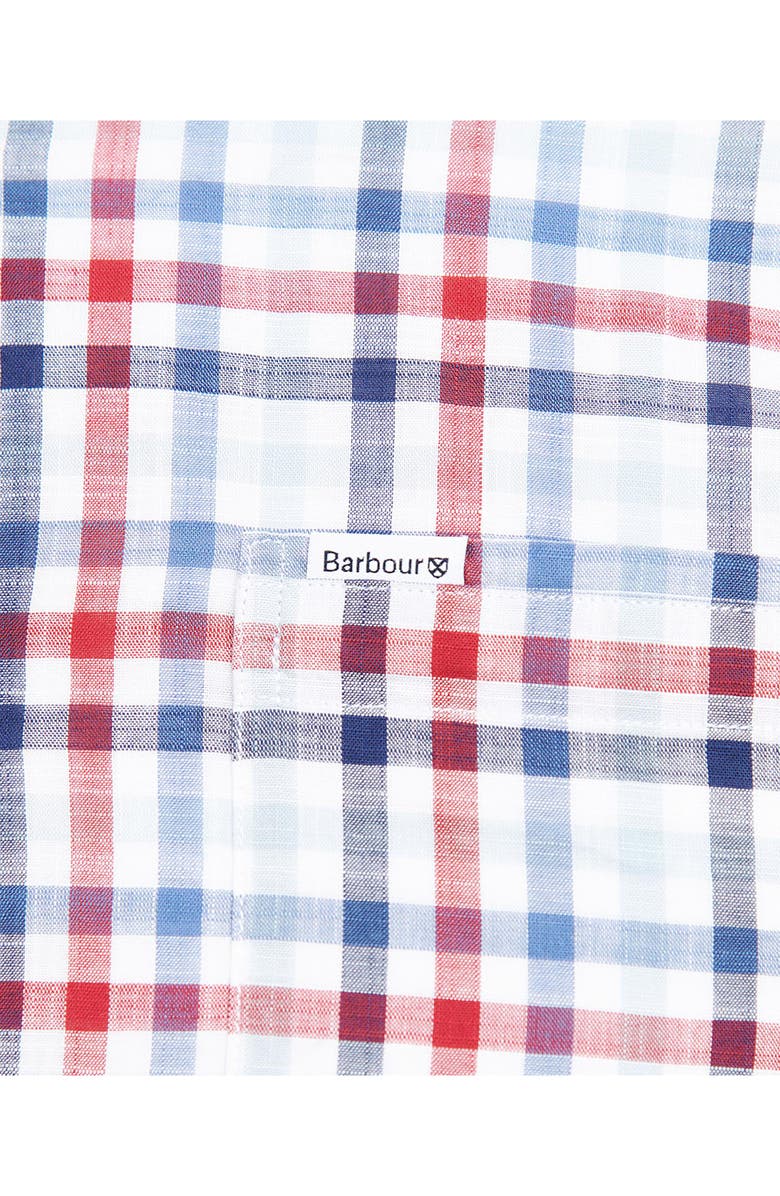 Barbour Kinson Tailored Fit Short Sleeve Button-Down Shirt, Alternate, color, Red