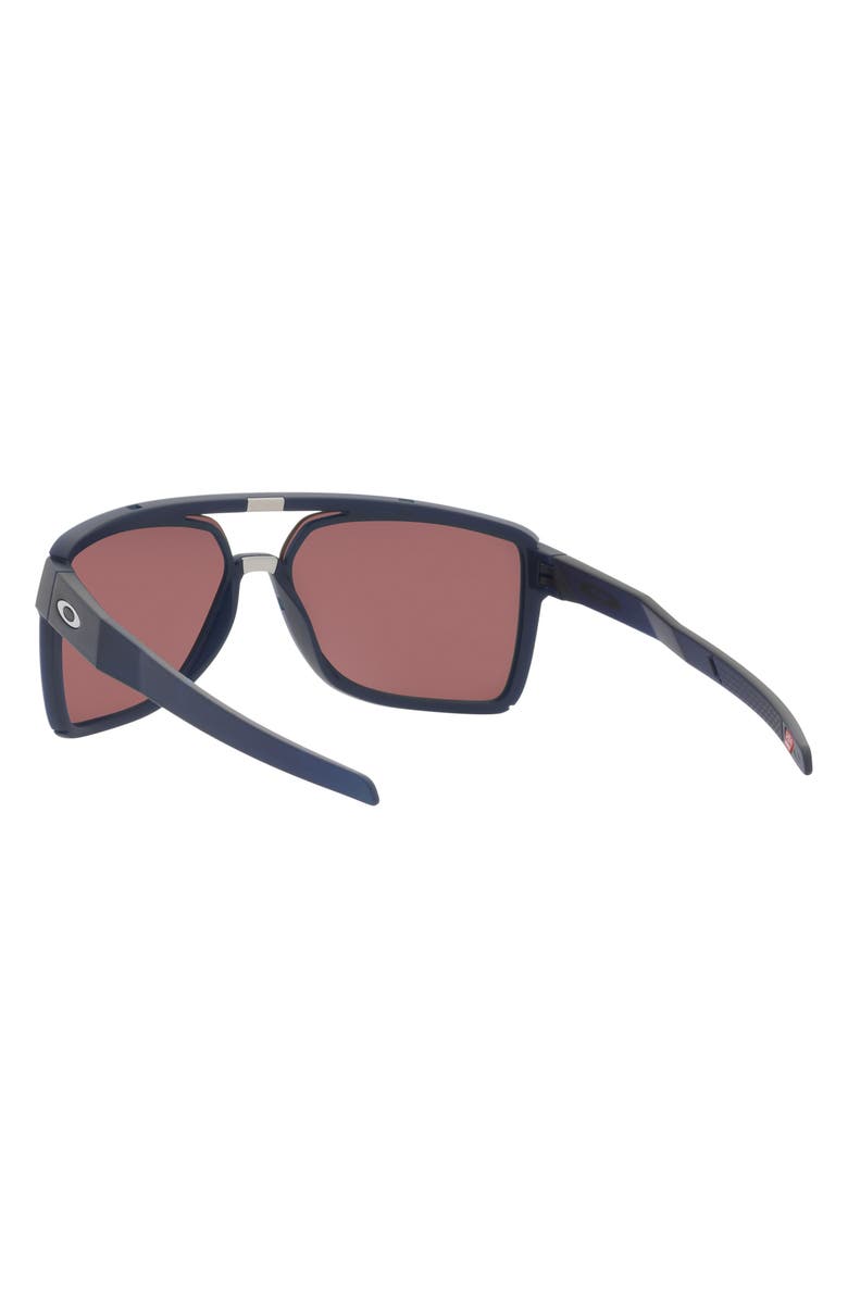 Oakley Castel 63mm Prizm<sup>™</sup> Polarized Oversize Rectangular Sunglasses, Alternate, color, Trans Blue