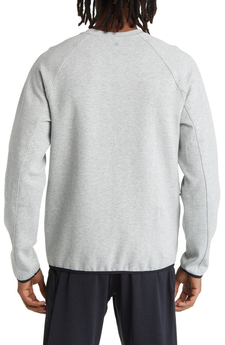 Zella Powertek Crewneck Sweatshirt, Alternate, color, Grey Heather