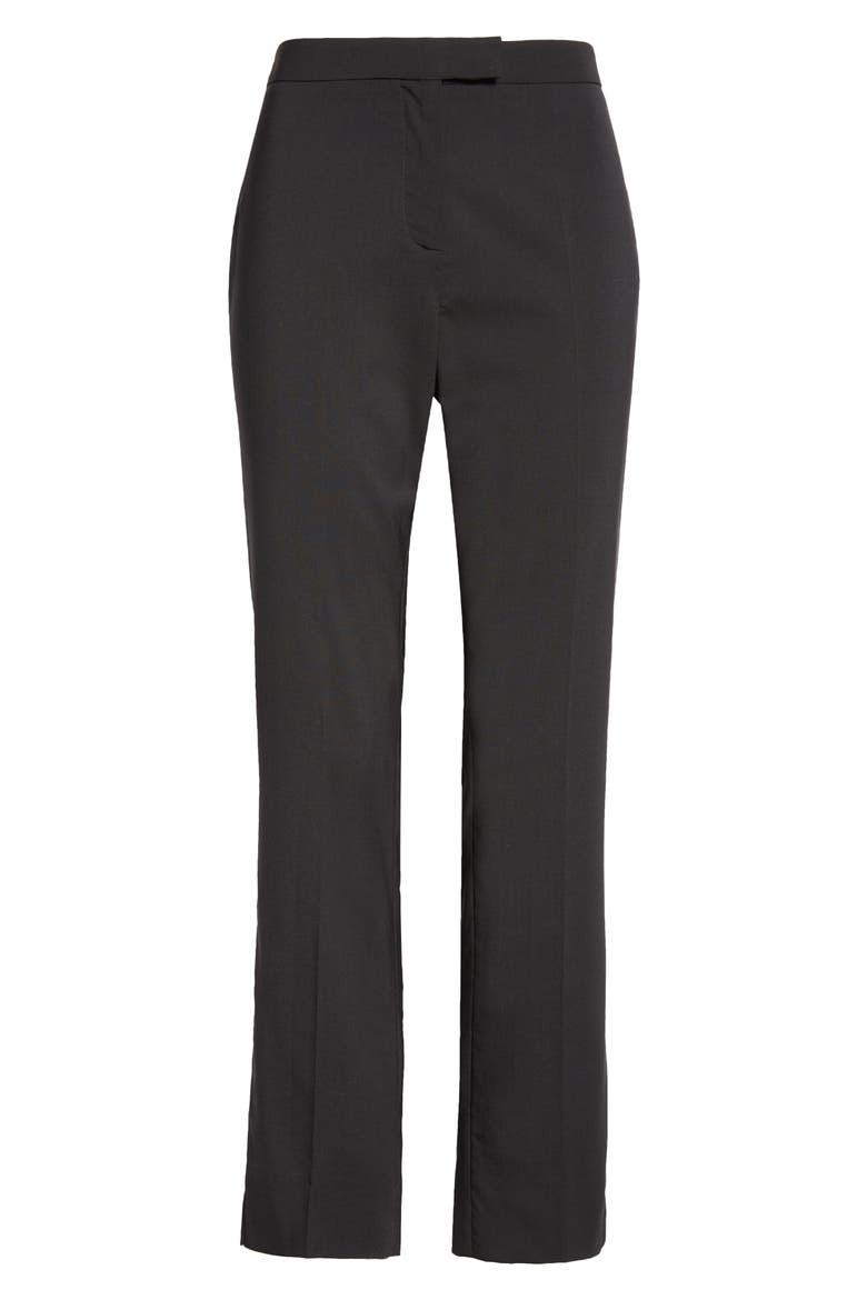 Slim Fit Virgin Wool Blend Trousers, Alternate, color, BLACK