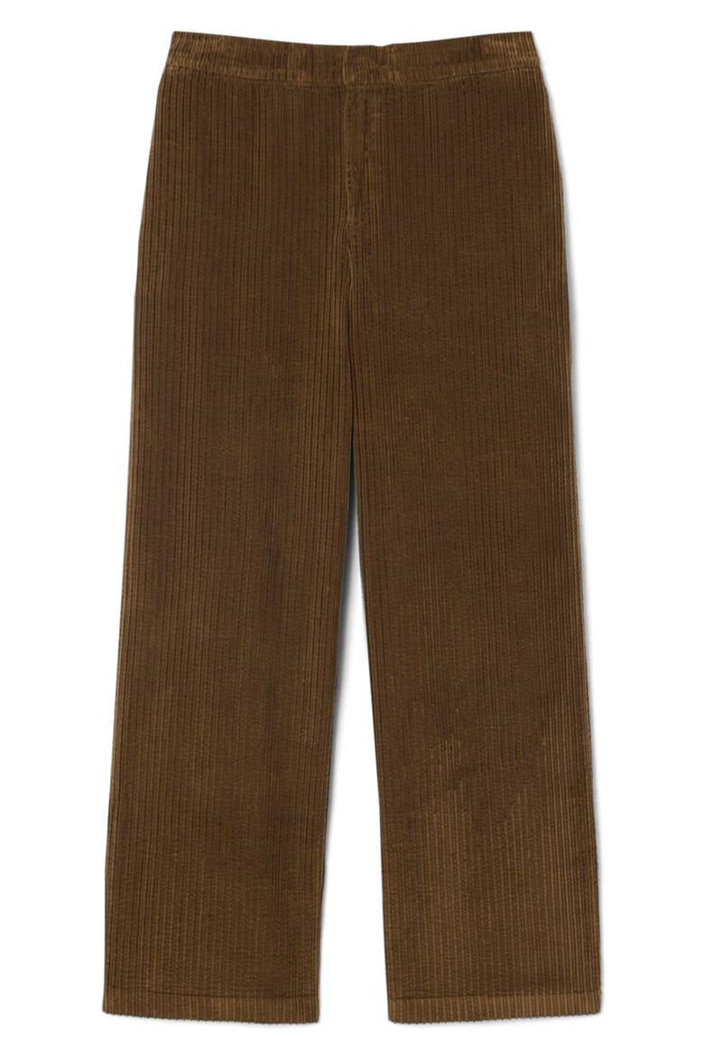 Elastic Waist Corduroy Pants, Main, color, DPD - MASCARA BROWN