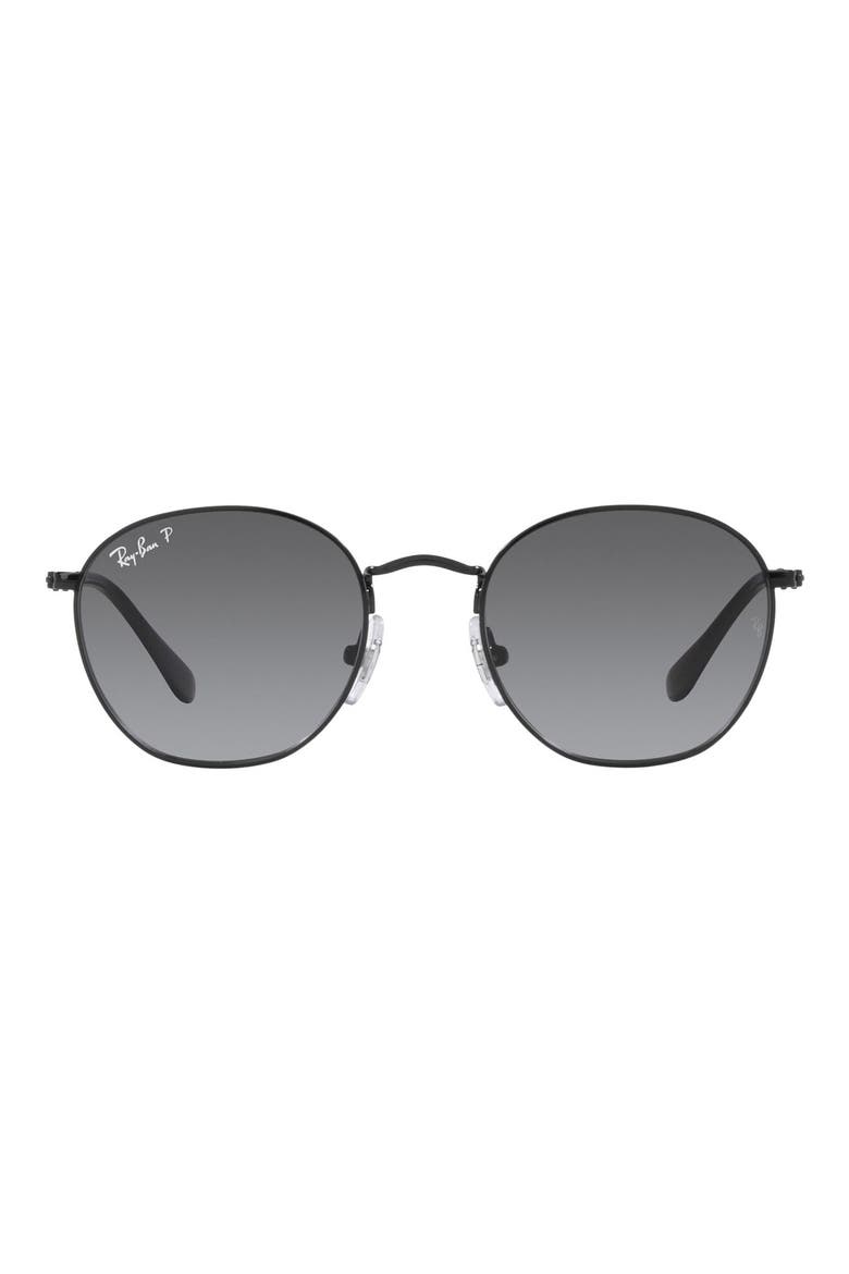 Kids' Rob Junior 48mm Round Sunglasses, Main, color, BLACK