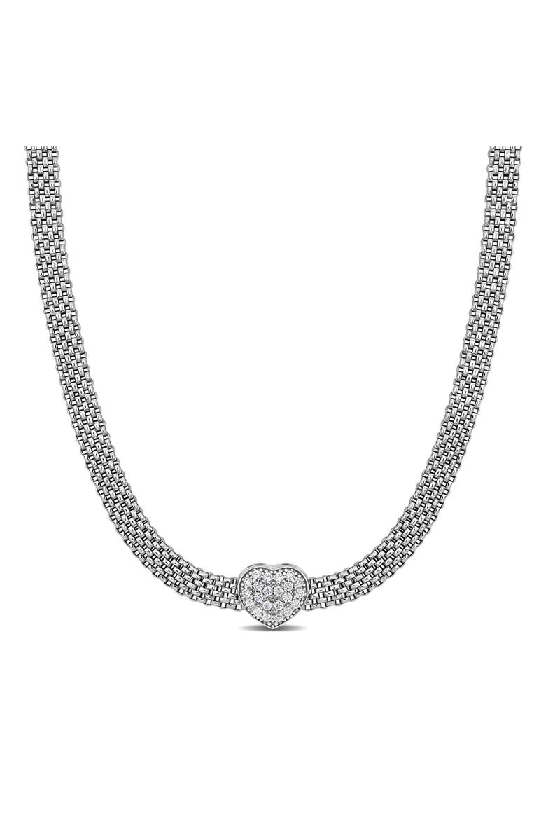 Julianna B. Cubic Zirconia Heart Necklace, Main, color,