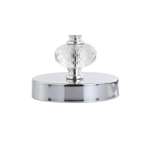 Jonathan Y Designs 22in Set Of 2 Kevin Glass & Metal Led Table Lamps In Clear/chrome