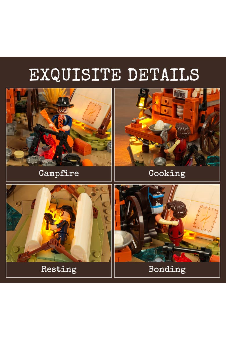 Cowboy Camp Lighting Building Set Model OW542C, Alternate, color, Multicolor