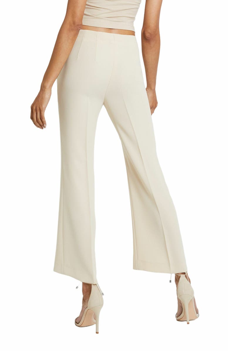 Santorelli IZZY Cropped Flare Pants in Fluid Cady, Alternate, color, Champagne