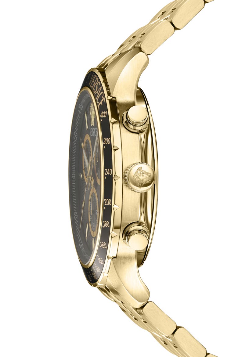 Sport Chronograph Bracelet Watch, 44mm, Alternate, color, GOLD/ BLACK