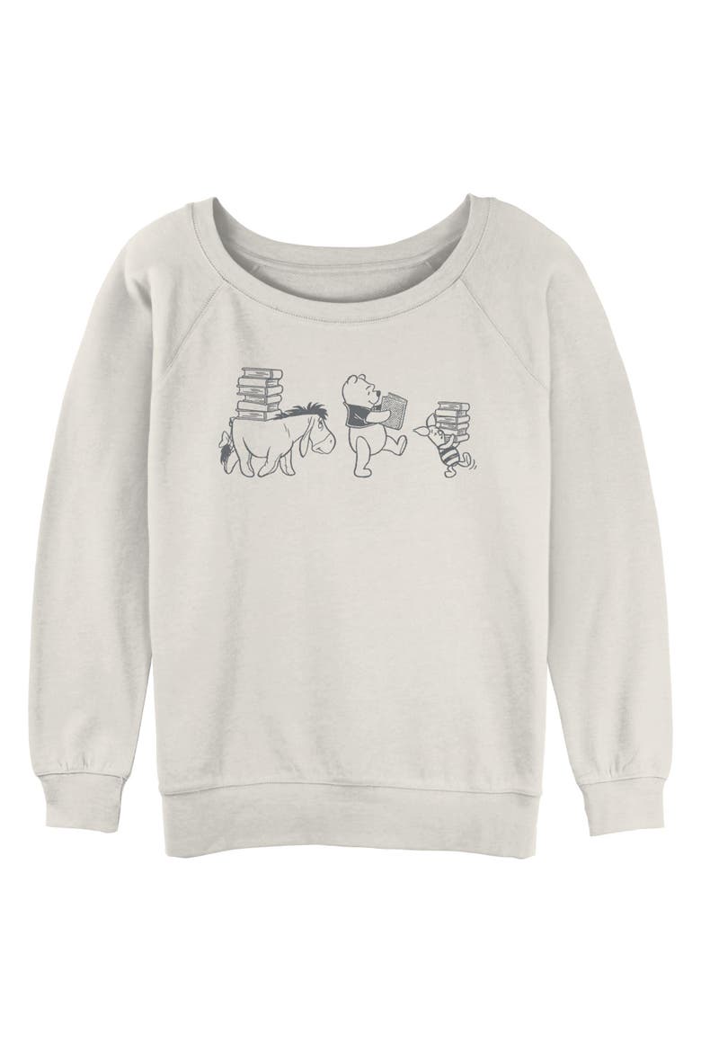 Junior's Friends Carrying Books Sweatshirt, Main, color, Egret