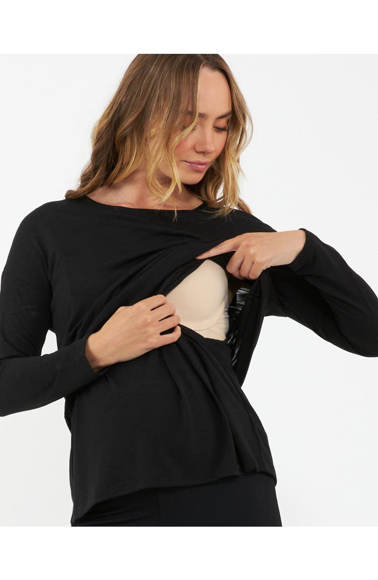 Ripe Maternity Jazmin Long Sleeve Nursing Top Black, Alternate, color, Black