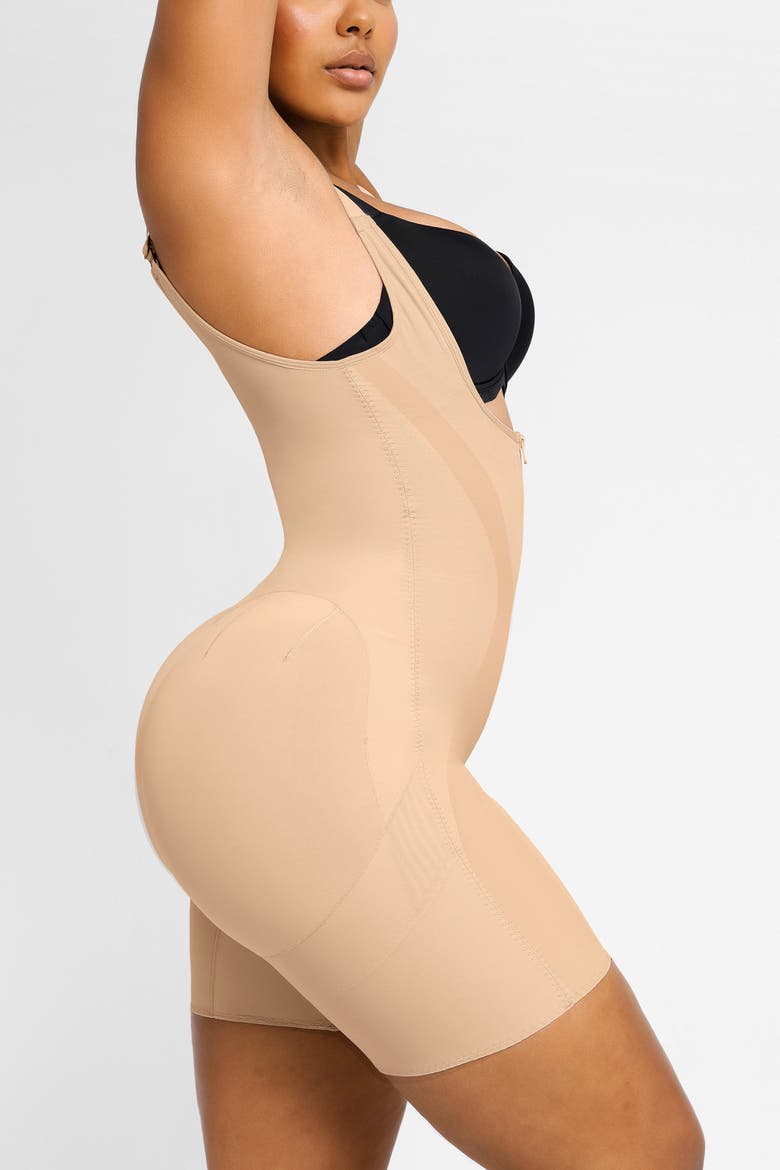 Curve Code X Comfy Sculpting Bodysuit, Alternate, color, Sand