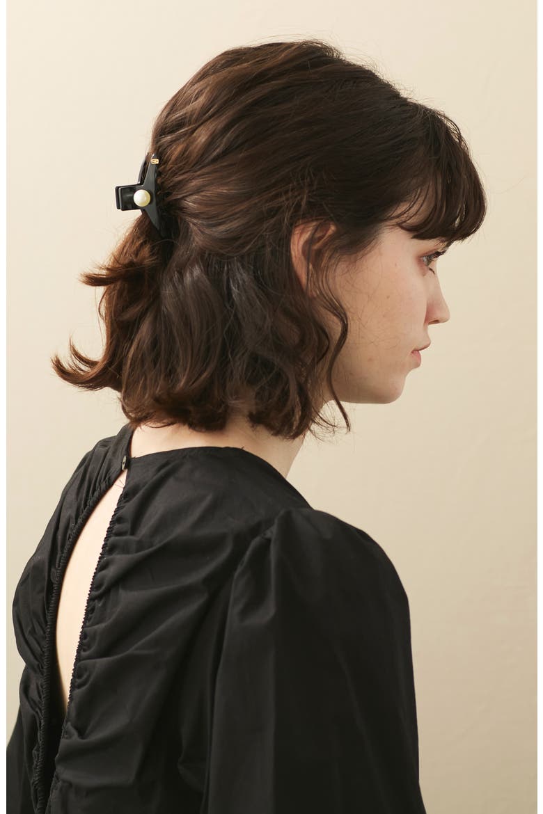 Imitation Pearl Embellished Hair Clip, Alternate, color, BLACK