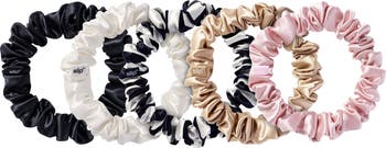 Slip Silk 5 fashion Midi Medium-Width Scrunchies SET New