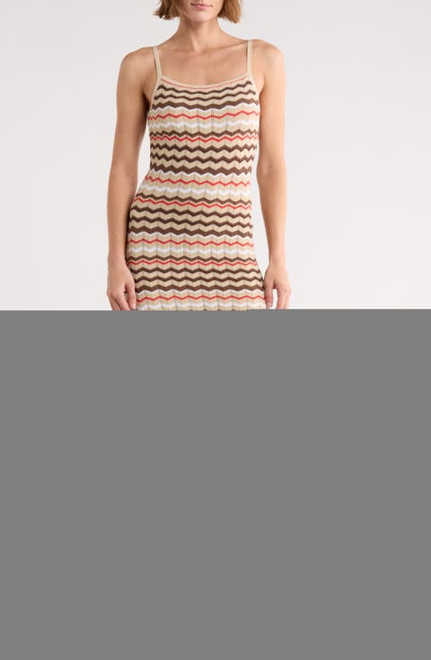 Zigzag Stripe Cami Sweater Dress