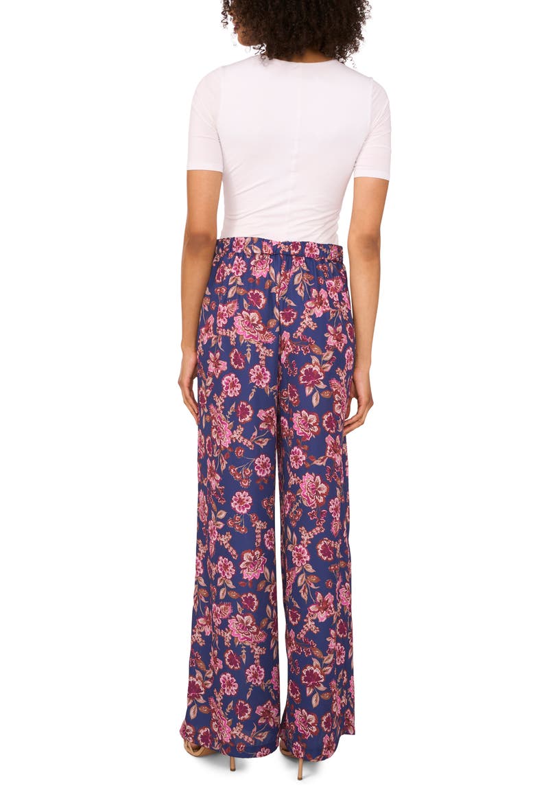 Floral Wide Leg Pants, Alternate, color, DEEP SKY