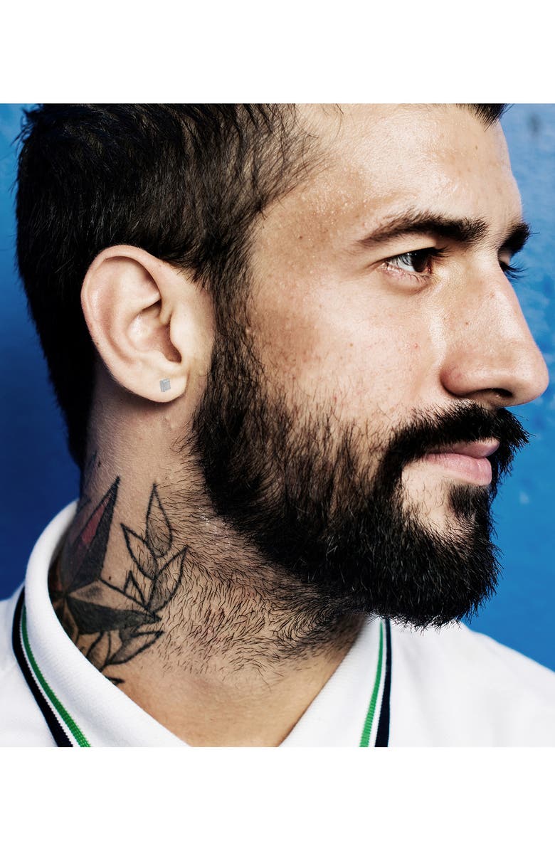 AllSaints Men's Small Square Stud Earrings, Alternate, color, Warm Silver