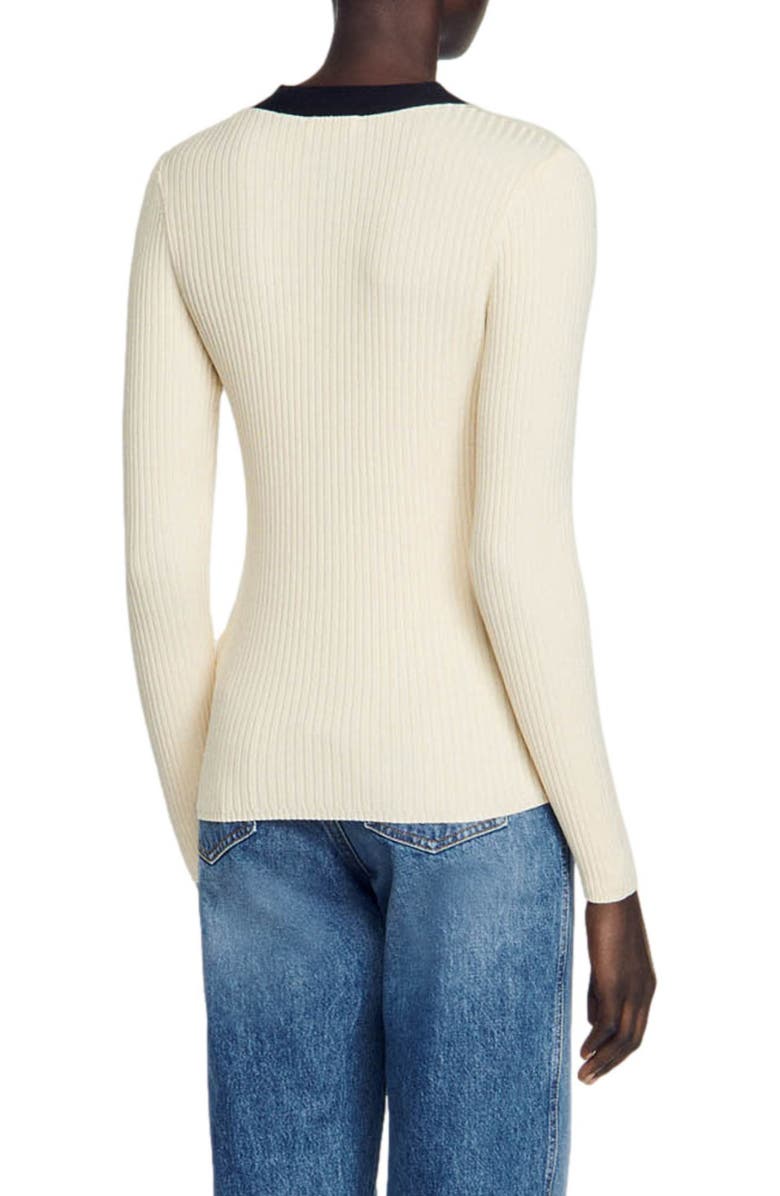 SANDRO Gabrielle Rib Cardigan, Alternate, color, 