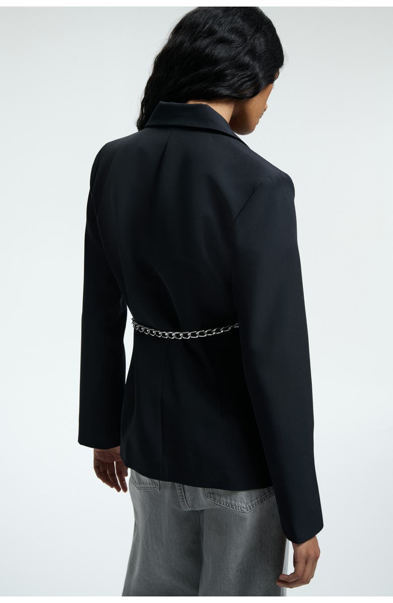H&M Belted Blazer, Alternate, color, Black