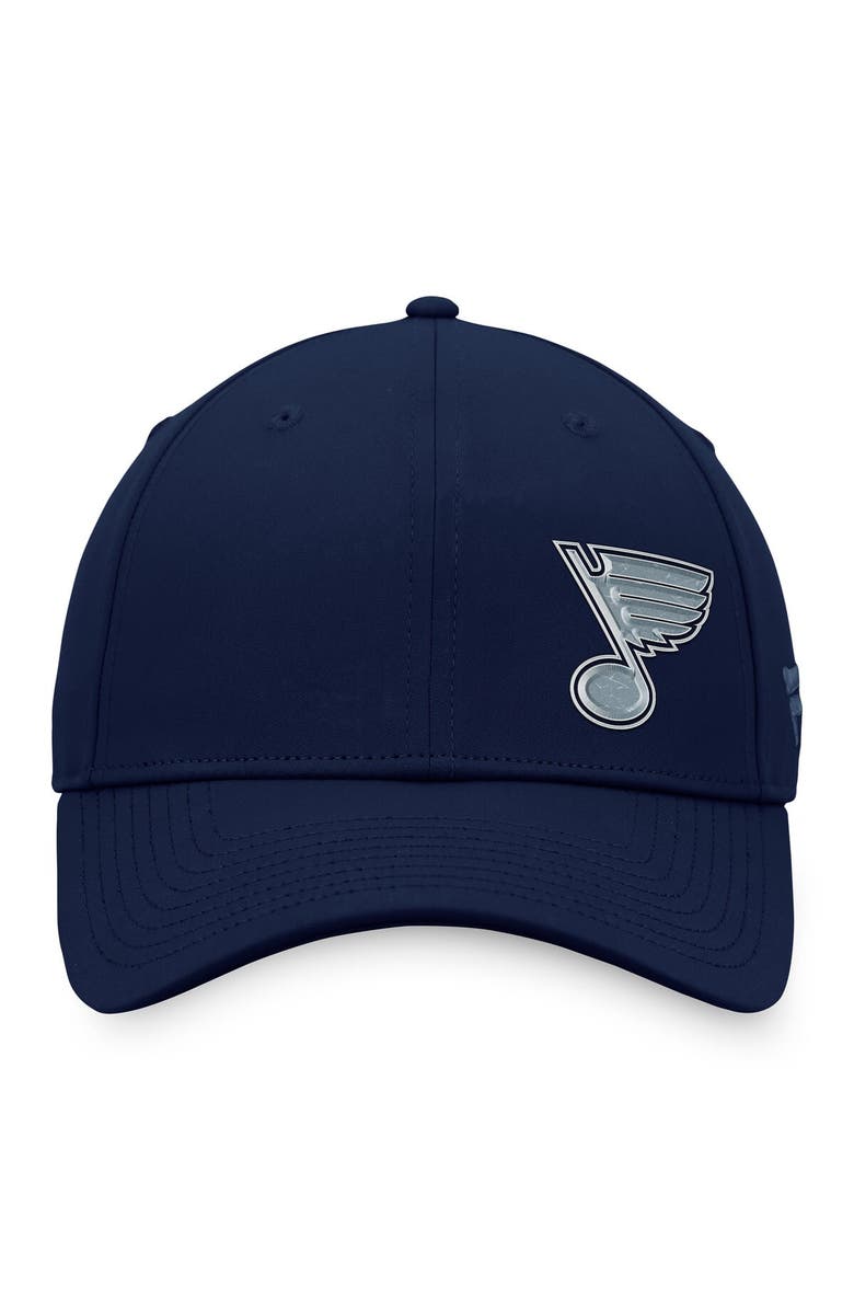 FANATICS Men's Fanatics Branded  Navy St. Louis Blues Authentic Pro Road Offset Logo Adjustable Hat, Alternate, color, Navy