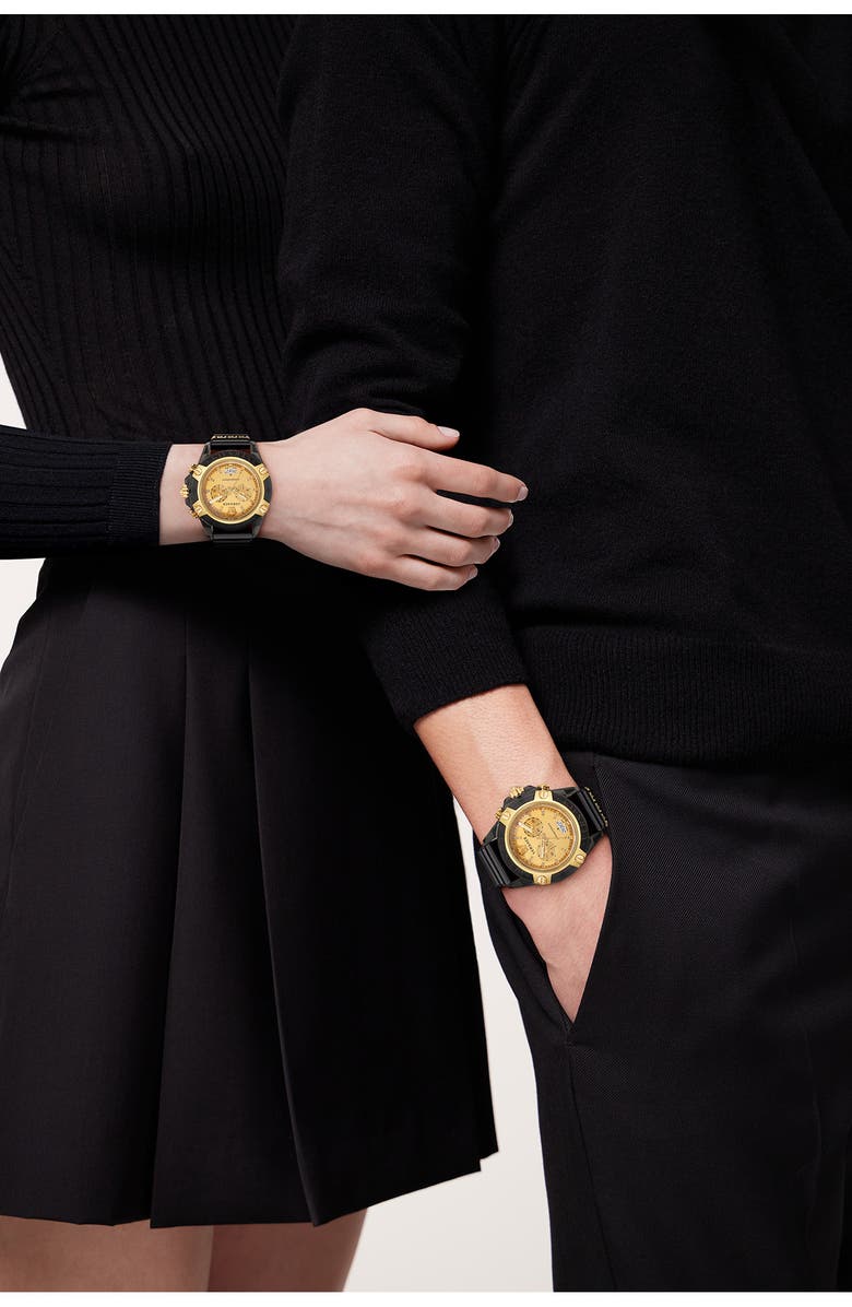 Versace Icon Active Silicone Strap Watch, 44mm, Alternate, color, 