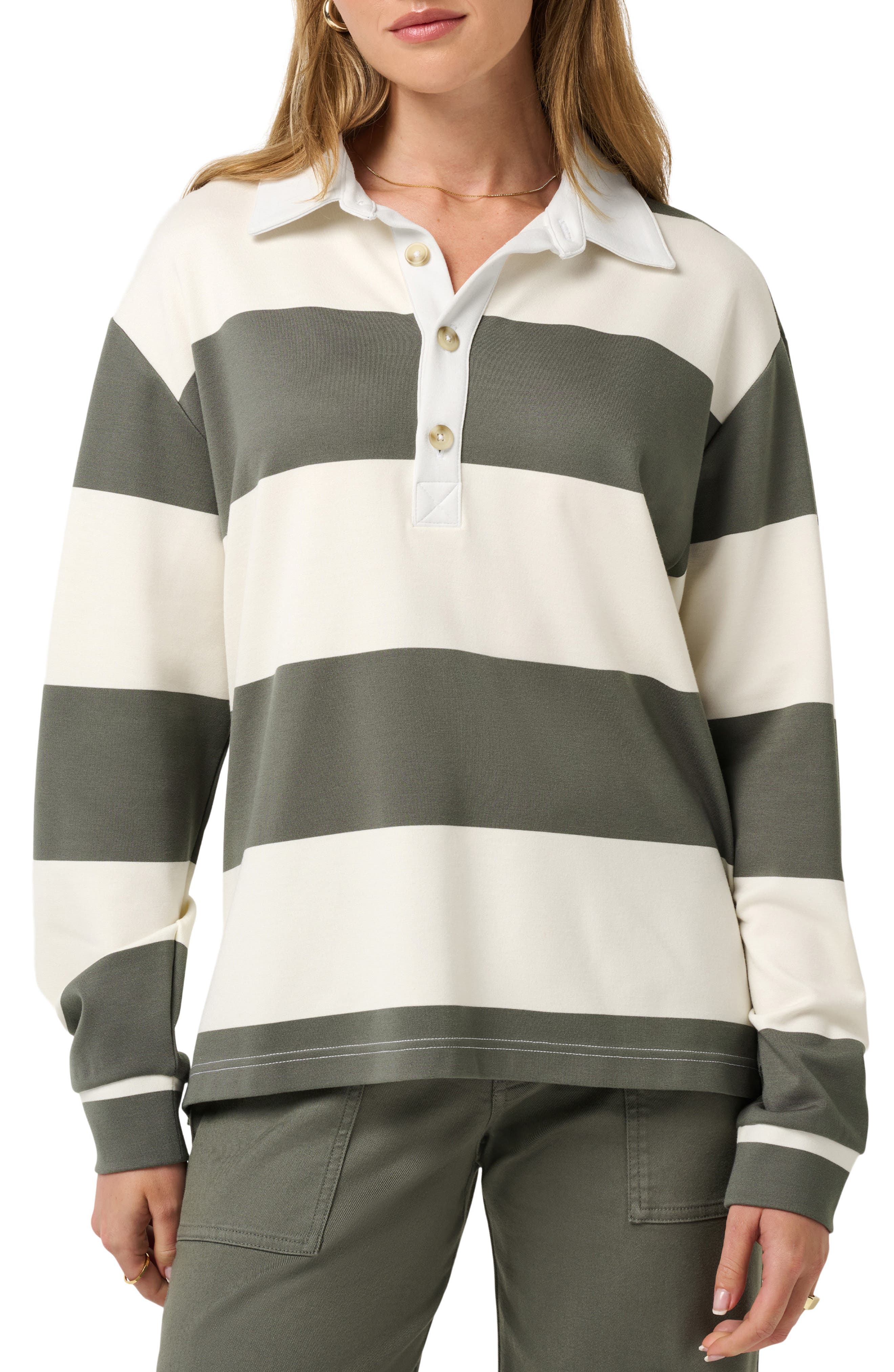 selected OLIVE SMOKE STRIPE