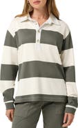 TravisMathew Striped Performance Rugby Polo