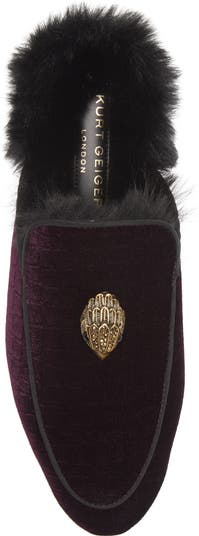 Hugh Velvet & Faux Fur Loafer Mule