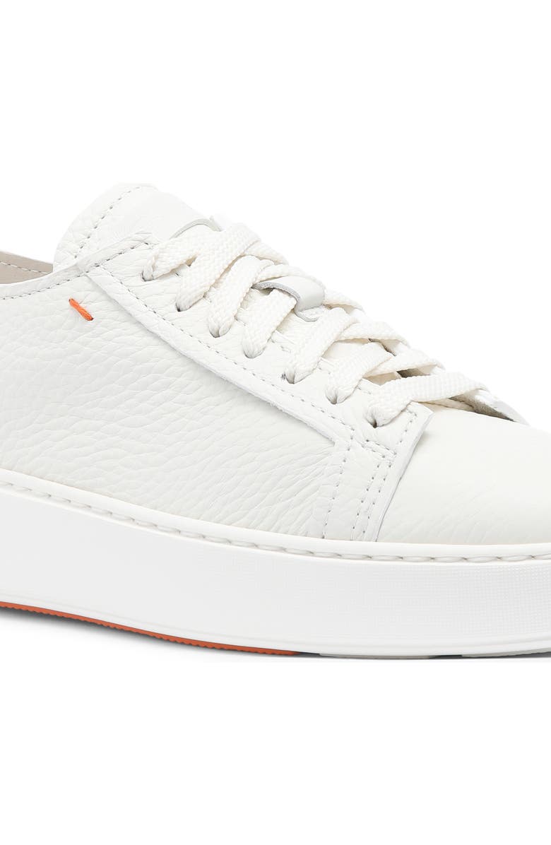Santoni Women's tumbled leather sneaker, Alternate, color, White